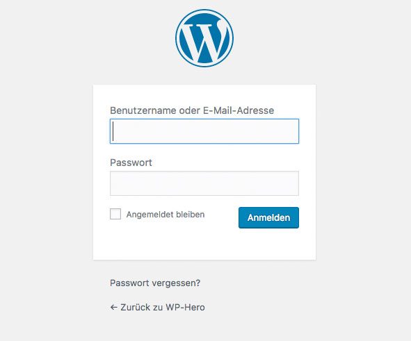 WordPress Anmeldemaske - WordPress einloggen