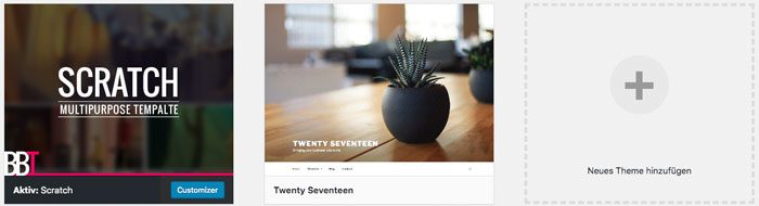 WordPress Theme löschen Theme Übersicht
